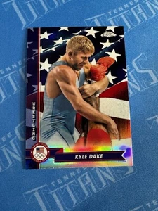 2024 TOPPS CHROME OLYMPICS KYLE DAKE US FLAG REFRACTOR #/76 - Picture 1 of 3