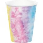 Tie Dye Party 9 oz Hot/Cold Paper Cups 8 Pack Tableware Decorations Supplies