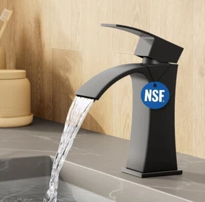 Black Waterfall Bathroom Faucet All Metal, Faucet for Bathroom Sink 18/8 Stai... - Picture 1 of 9