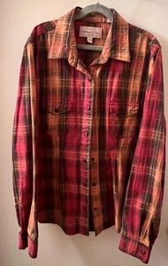 Camisa ajustada Panhandle para mujer talla M a cuadros perla a presión occidental - Imagen 1 de 7