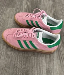 Adidas originals Women’s Pink/green Gazelle Sz 7 - Picture 1 of 8