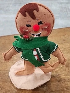 Vintage Annalee Puppe Lebkuchen Plätzchen Mann mit Ständer Weihnachten 8,5 Zoll 1994 - Bild 1 von 2