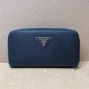 Authentic PRADA Black Zippy Long Clutch Saffiano Leather Wallet Italy - Picture 1 of 7