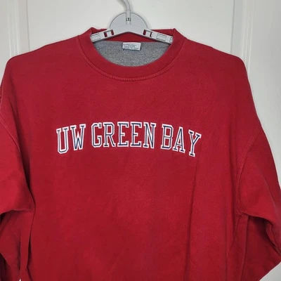 Sudadera UW Green Bay Para Hombre XL Camp David Cuello Redondo Pullover Bordado Foto 1 de 4