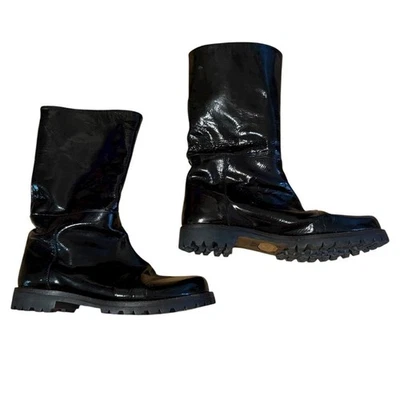 Botas de motociclista Marni de cuero negro brillante talla 38 Foto 1 de 4