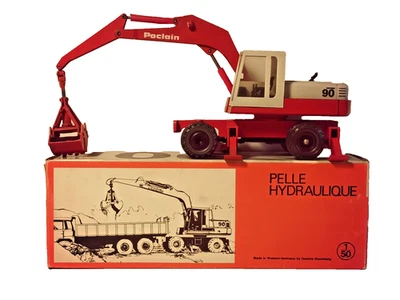 POCLAIN 90p - Escavatore gommato - GESCHA #2896 con scatola -1/50 -anni '70 RARO - Immagine 1 di 4
