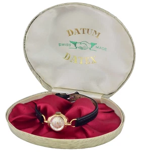 Vintage DATEX DATUM 9ct Solid Yellow Gold 17 Jewels Ladies Cocktail Wristwatch - Picture 1 of 7