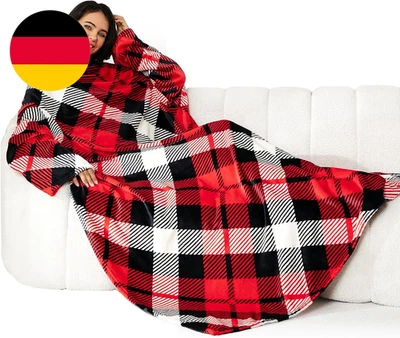 Winthome Decke Mit Ärmeln, Kuscheldecke Weich Warm Flauschig, Ärmeldecke Mit Kle - Bild 1 von 4