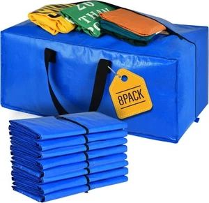 Moving Bags, Storage Totes, Extra Large Bags for 8 PACK, Blue - Picture 1 of 7