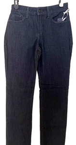 NYDJ Not Your Daughter's Jean 4 Straight Leg Dark Wash Stretch Back Pocket Decor - Picture 1 of 11