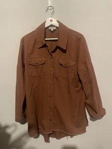 143 Story women’s button down shacket cover up long sleeve plus size Small - Picture 1 of 4
