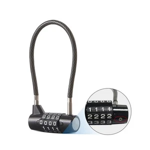 Combination Lock Cable Lock with 4 Digits Cabinet Lock with 7" Durable Cable ... - Picture 1 of 7