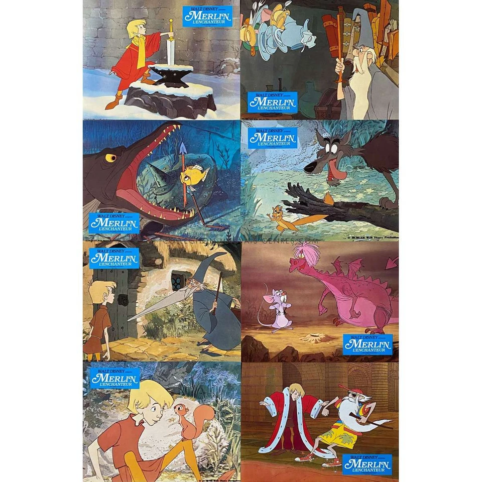 MERLIN L'ENCHANTEUR Photos de film x8 - Jeu B - 21x30 cm. - 1963/R1970 - Rickie  - Photo 1/1