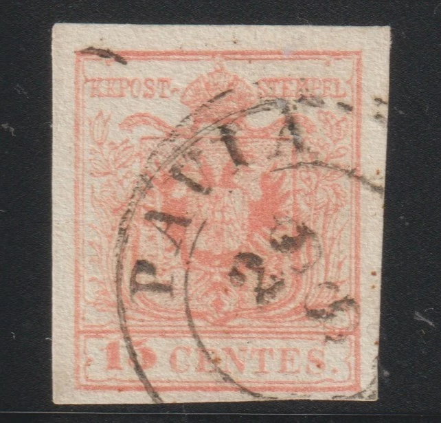 ANTICHI STATI LOMBARDO -VENETO 15 CENT   PAVIA RIF 2121 - Immagine 1 di 1