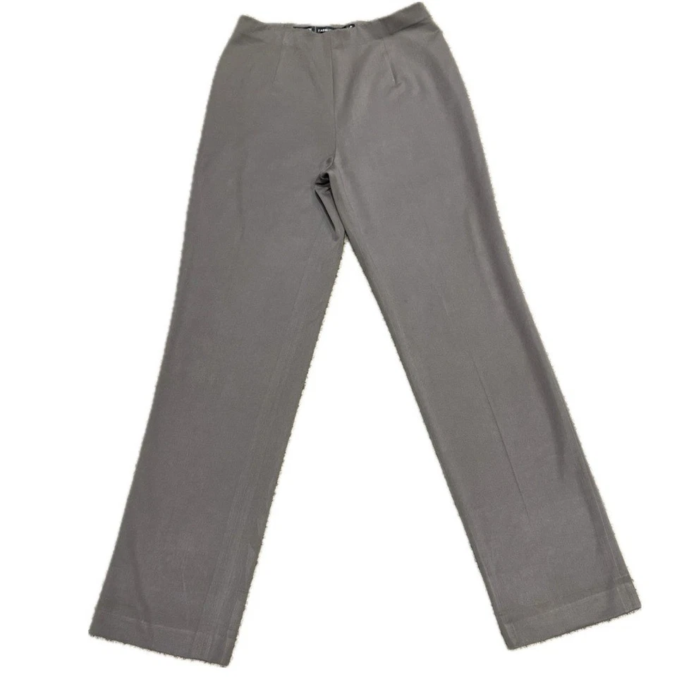 👖👠 FABRIZIO GIANNI Stretch Flat Front Pants | Taupe Career Trousers Sz 8 - Image 1 of 4
