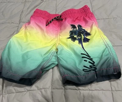 Old Navy Boys Bathing Suit Trunks / Shorts - Size Medium (8) - Palm Tree - Image 1 of 2
