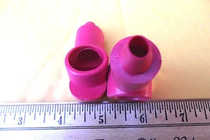 2  (8G,6,4,2G) ALTERNATOR FEED WIRE OR TERMINAL,RED RUBBER COVER BOOTS,POSITIVE  - Picture 1 of 2