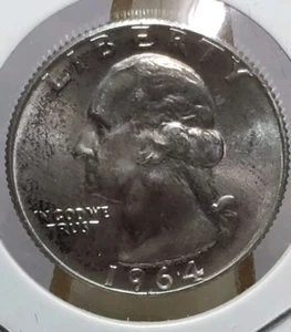 1964 D Silber Washington 25c Stempelglanz Gem getönt #WR001 - Bild 1 von 2