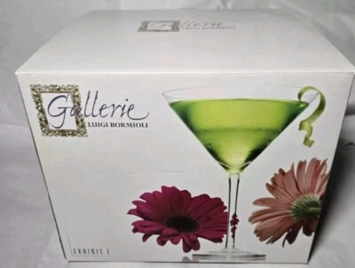 Gallerie Luigi Bormioli Exhibit 1 Mouth Blown Goblets Set of 4 Martini Glasses - Image 1 of 4