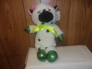 WORLD PLUSH COW WITH GREEN FEET AND PINK EARS NWT - Picture 1 of 2