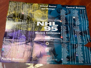 NHL 95 Super Nintendo SNES Poster Roster Insert ~~Some Rips~~