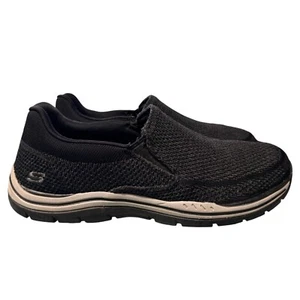 Mocasines Skechers Expected Gomel para hombre negros sin cordones calce relajado zapatos de espuma viscoelástica - Imagen 1 de 12