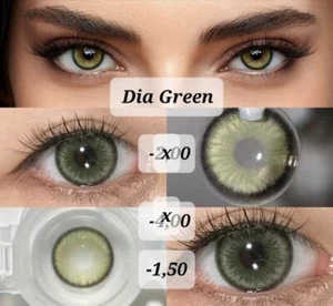 -1,50 Diop. Dia Green ❤️ Grüne Kontaktlinsen mit Stärke ❤️ Jahreslinsen ❤️ K22 - Bild 1 von 1