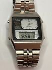 Working Vintage 1980&#39;s Men&#39;s Silver Pulsar Analog and Digtial Watch GL