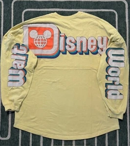 Disney Parks Walt Disney World Retro Logo Yellow Spirit Jersey Adult Size Large - Picture 1 of 5