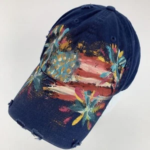 Fireworks Hand Painted Ball Cap Hat Adjustable Baseball - Picture 1 of 5