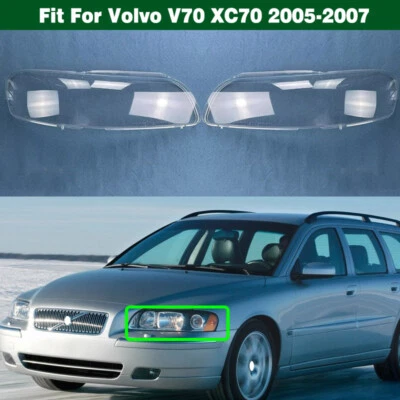 Para Volvo V70 XC70 2005-2007 2x Cubierta de lente de faro Pantalla Carcasa Sello Pegamento Foto 1 de 4