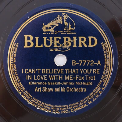 Art Shaw-I Can't Believe That You're In Love With Me-Comin' On 78rpm Record - Image 1 of 4