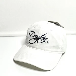 Dayton Baseball Hat White Black Logo Embroidery 5 Panell Adjustable Strap - Picture 1 of 9