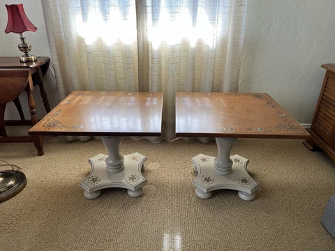 Ethan Allen Hitchcock White Square Pedestal End Tables. 1 for $200 or 2 for $350 Cover
