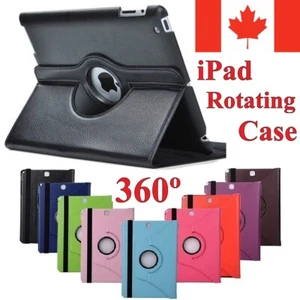 iPad Case 360 Rotating Leather Cover For Mini 3 4 5 6 Air 5 Pro 9.7 10.2 11 12.9 - Picture 1 of 14