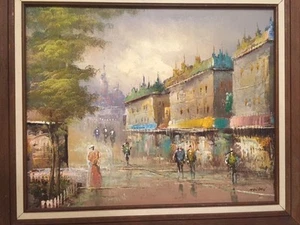 Art OIL On Canvas Painting MORGAN Signed Original Framed City Scape - Picture 1 of 1