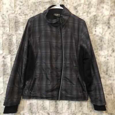 CB SPORTS Womens Jacket Size Large Black/Purple Thumb Holes - Image 1 of 4