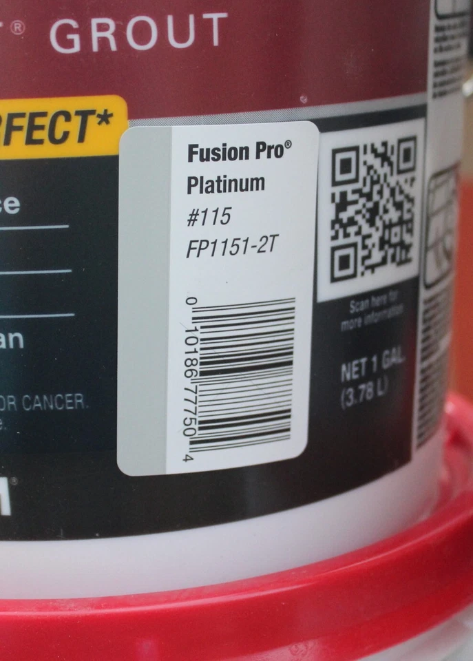 Fusion Pro Single Component Tile Grout 1 Gallon - Platinum #115 FP1151-2T
