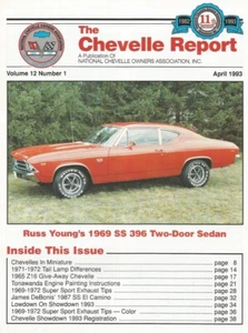 THE CHEVELLE REPORT 1993 APR - '87 SS EL CAMINO, '69 SS396 POST,ENGINE PAINTING - Imagen 1 de 1