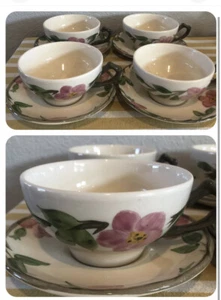 Vintage Franciscan "Desert Rose" Tea Cups and Saucers/Set 4 - Picture 1 of 4