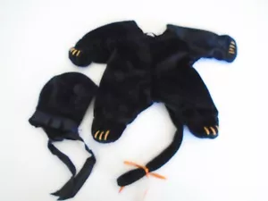 1988 Muffy Cat Disfraz Negro Difuso Naranja Borde Traje Halloween Mono Sombrero también - Imagen 1 de 7