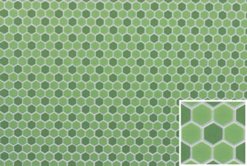Suelo de baldosas hexagonales verdes miniatura para casa de muñecas 17" x 11 1/2" FF60694 Foto 1 de 1