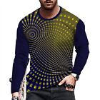 Muscle Blouse Tops Mens Long Sleeve Tshirts 3D Graphics Slim Fit Tee For Men