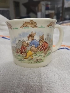 Royal Doulton Bunnykins Mug Wheel Barrow Race Number 1936 - Picture 1 of 6