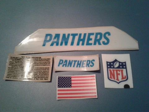 Carolina Panthers bumpers football helmet decals for full size helmets Cover