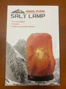 Hand Carved Himalayan Natural Rock Salt Lamp with Neem Wood Base