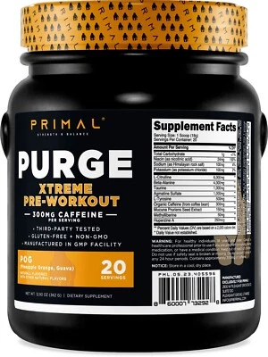 Primal Purge Xtreme Pre-Entrenamiento (Sabor Piña Naranja Guayaba) (20 porciones) Foto 1 de 4