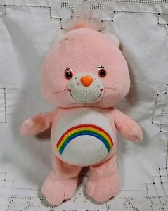 Care Bears Cheer Bear 8 Zoll Plüschtier Stofftier Vintage Regenbogen rosa Herzen 2002 - Bild 1 von 10