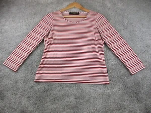 Perri Cutten Weekend Tee/T Shirt/Top Small LongSleeve Red Striped Womens Stretch - Bild 1 von 14
