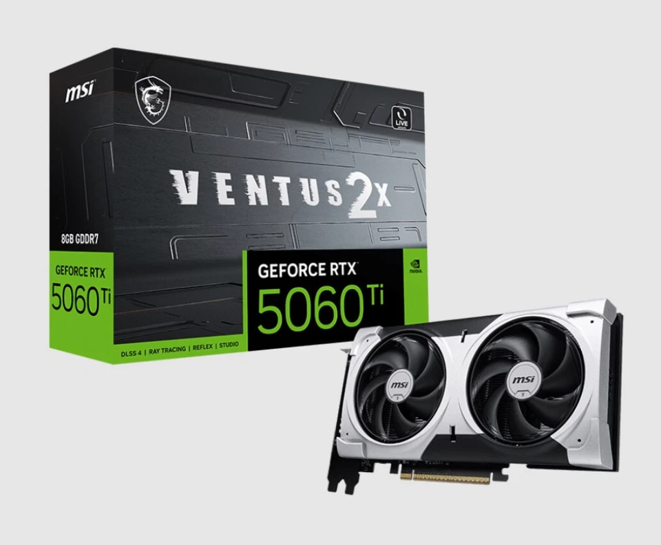 MSI nVidia GeForce RTX™ 5060 Ti 8G VENTUS 2X PLUS, PCI Express® Gen 5 x16 (uses - Image 1 of 1
